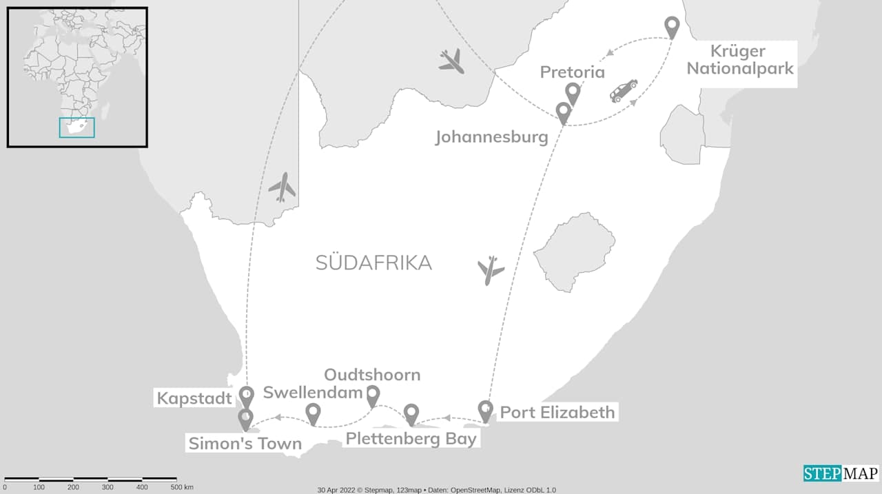 Südafrika Roadtrip: Abenteuer zwischen Krüger, Kap & Küste