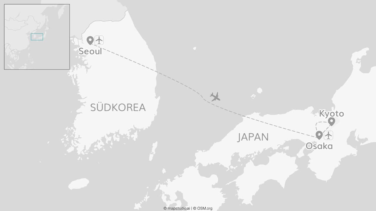 2 for 1 Japan meets Südkorea: Seoul to Kyoto & Osaka