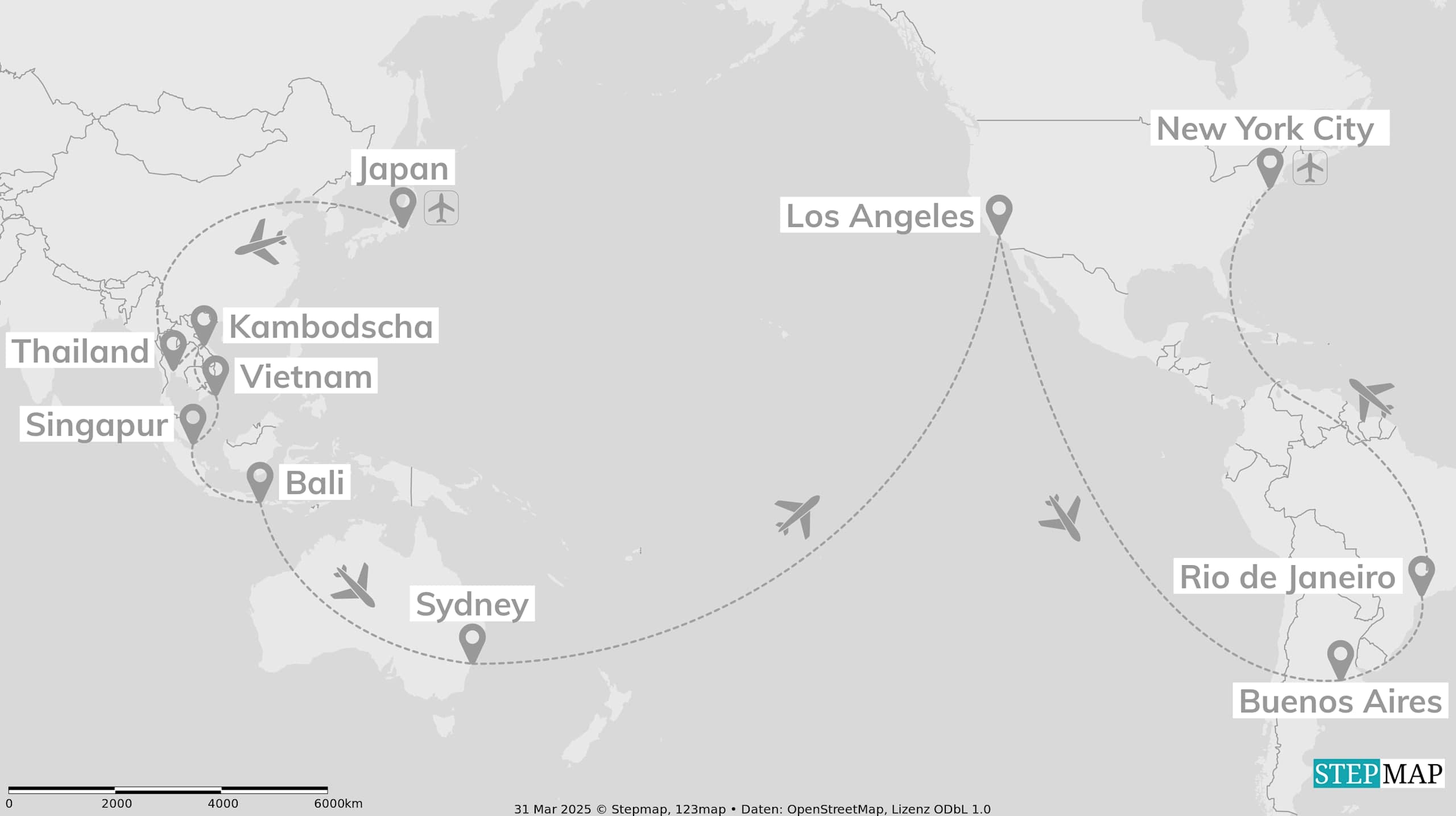 Around the World: Zehn Länder & vier Kontinente