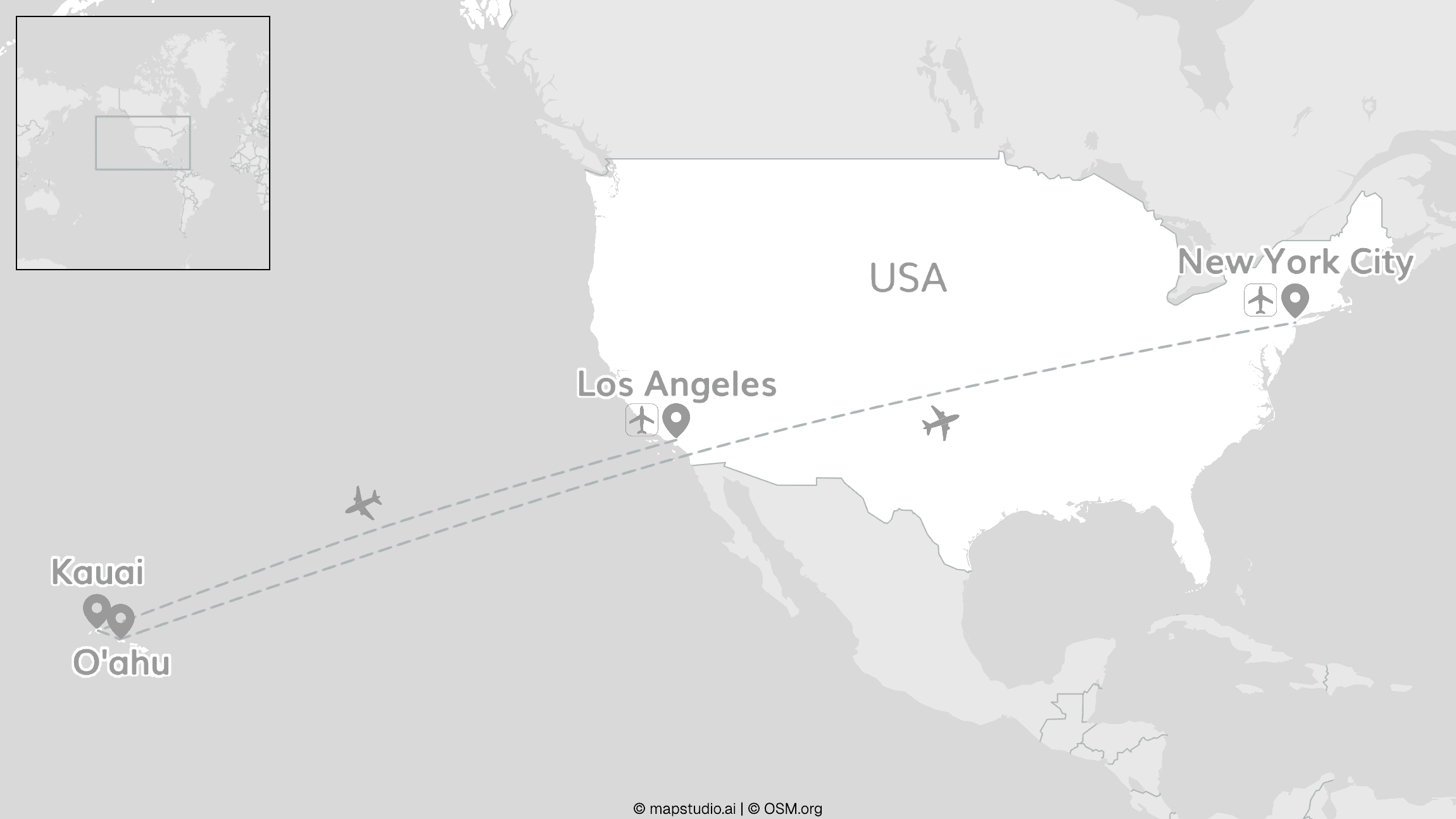2 for 1 Hawaii: Kauai & O'ahu mit Los Angeles & New York