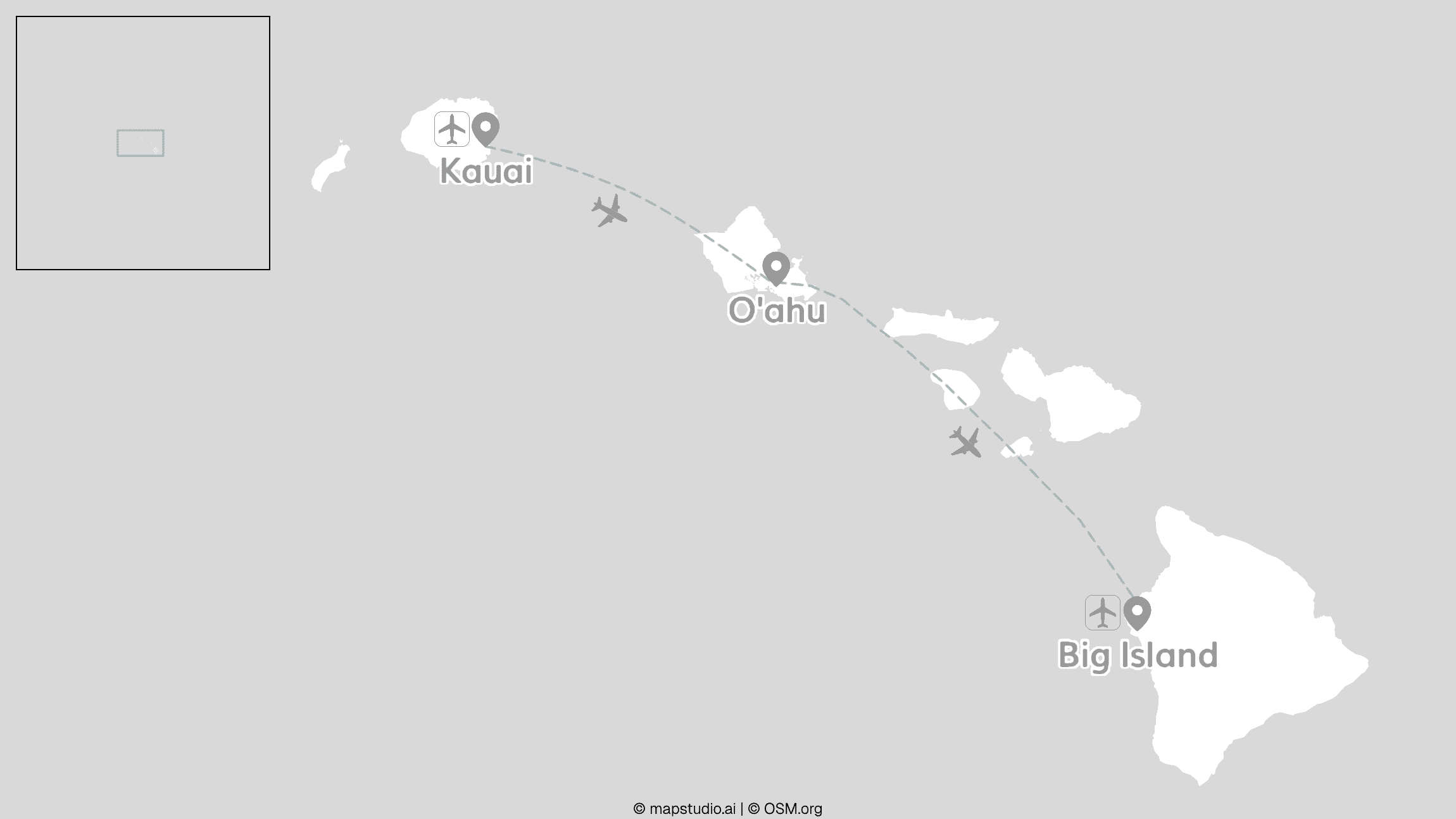 2 for 1 Hawaii: Inselhopping mit Kauai, O'ahu & Big Island